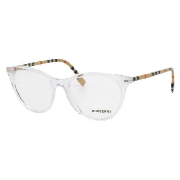 Burberry 2325 Clear Frame Plaid Sides Eye Glasses - Picture 1 of 6